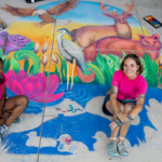 creating chalk sidewalk murals